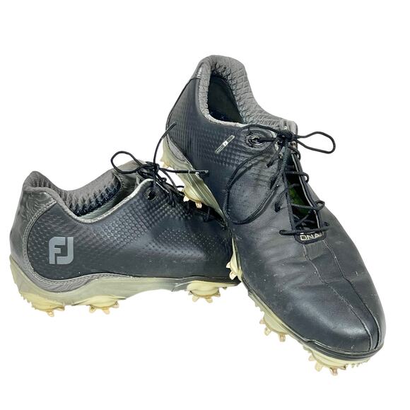 FootJoy Other - Footjoy FJ DNA Helix Spiked Golf Shoes Mens 9 Black Leather 53455 Used